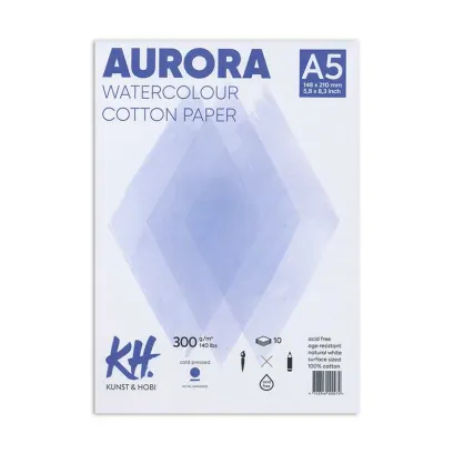 Papier do Akwareli AURORA 100% Bawełna Cold Pressed A5