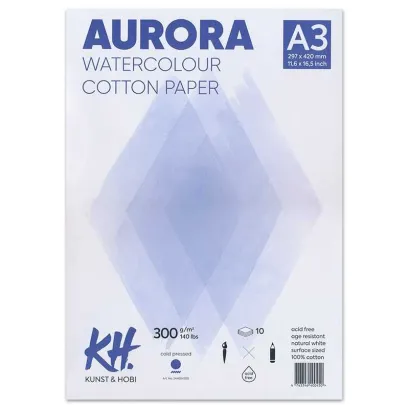 Papier do Akwareli AURORA 100% Bawełna Cold Pressed A3