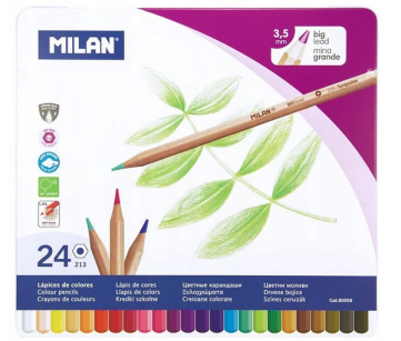 Kredki Ołówkowe Sześciokątne Milan 24 kolory