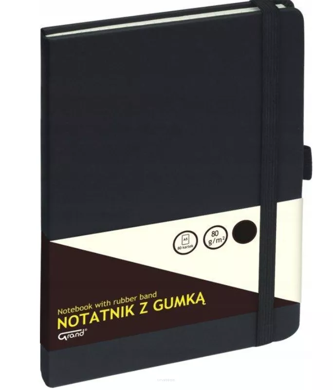 Notatnik z Gumką A5 Czarny KWTRADE