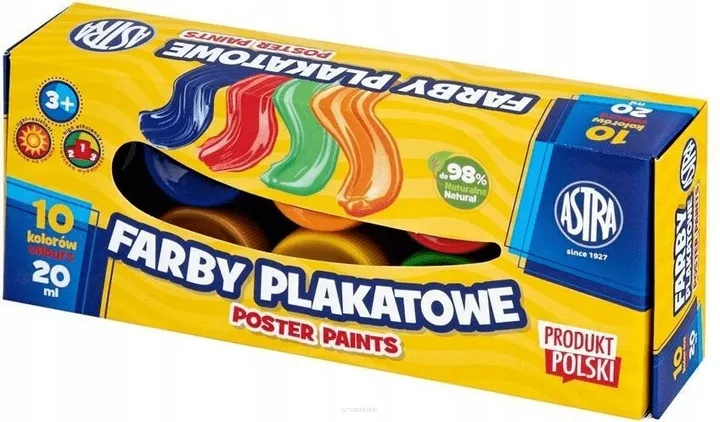 Farby Plakatowe Astra 10 Kolorów  SmartKleks.pl