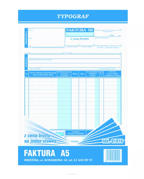 Faktura Vat A5 Typograf 