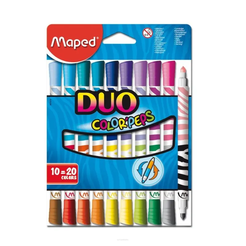 Flamastry dwustronne Maped Color'Peps DUO 10 sztuk