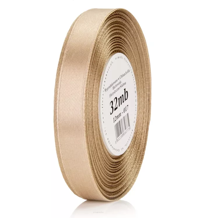 Wstążka Satynowa  12mm/32mb, Kawa Z Mlekiem Smartkleks.pl