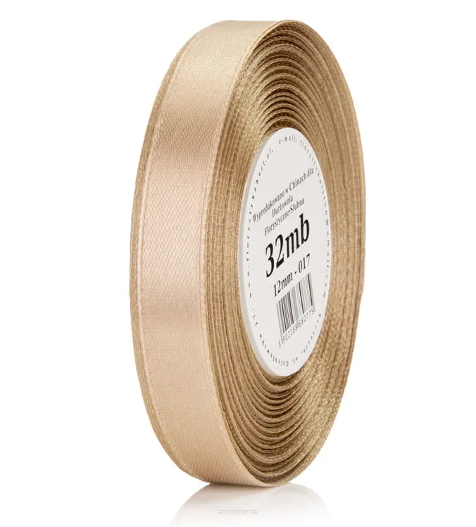 Wstążka Satynowa  12mm/32mb, Kawa Z Mlekiem Smartkleks.pl