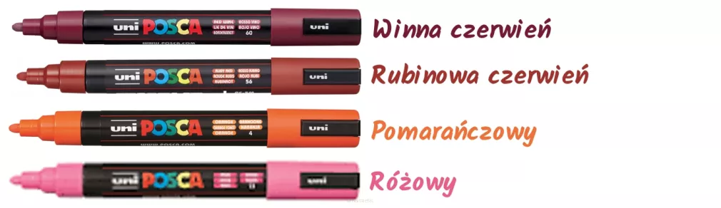 Zestaw Pisaki Posca PC-5M Kolory Wina 4 Kolory SmartKleks.pl