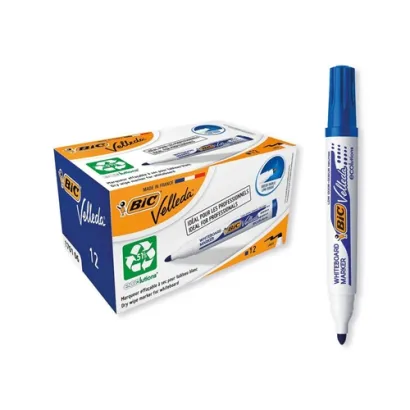 12x Marker Do Tablic Suchościeralnych BiC Velleda Niebieski