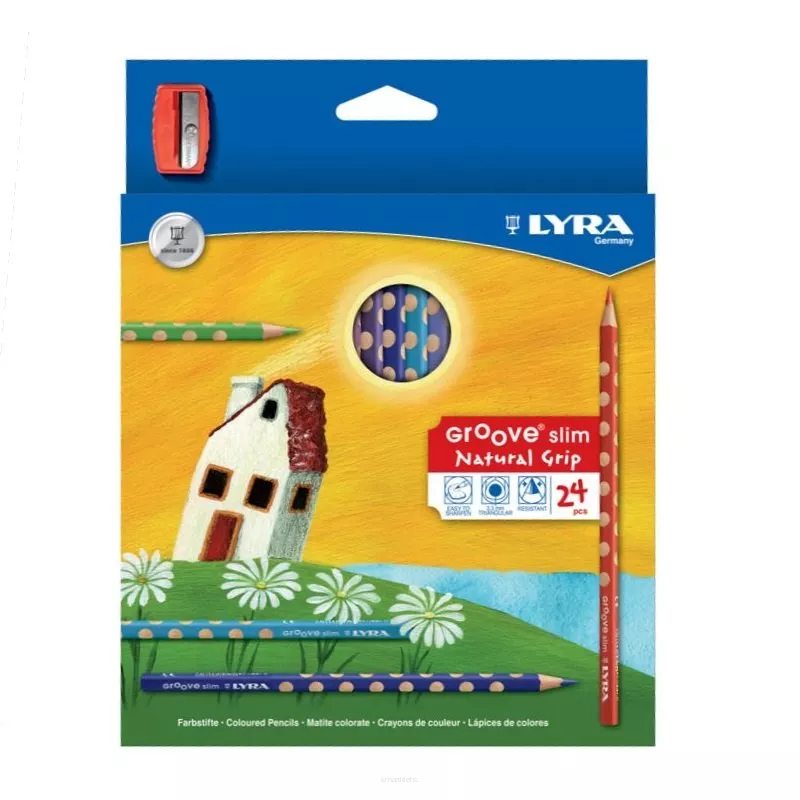Kredki ołówkowe trójkątne Lyra Groove Slim 24 kolory