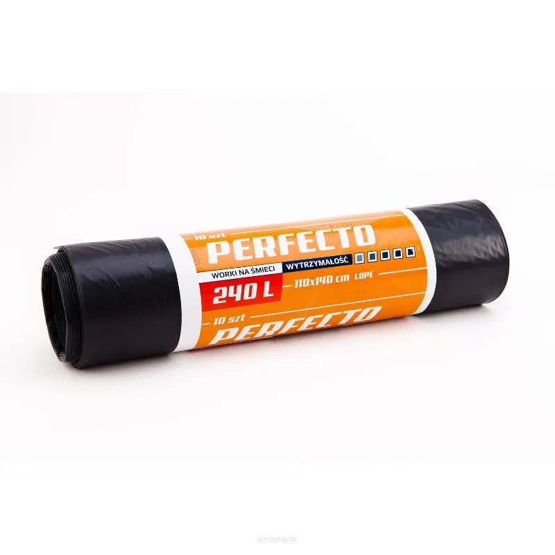 PERFECTO Worki na śmieci LDPE czarne 240 l, 10szt