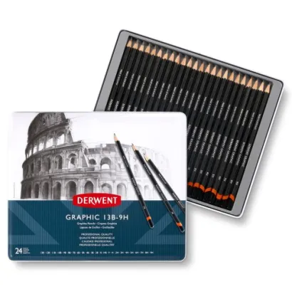 Derwent Graphic komplet 24 ołówków 13B 34202 - NOWY SKŁAD