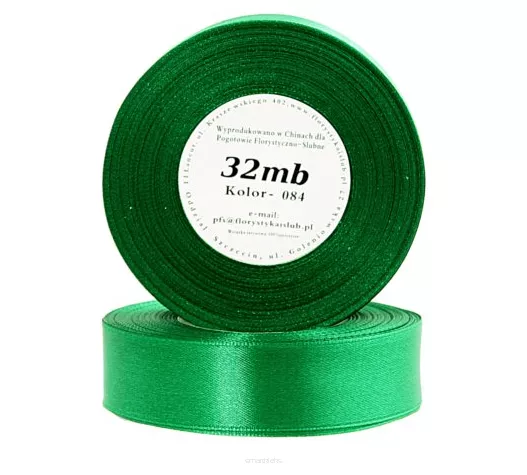 Wstążka Satynowa 25mm/32m Zielona Trawa