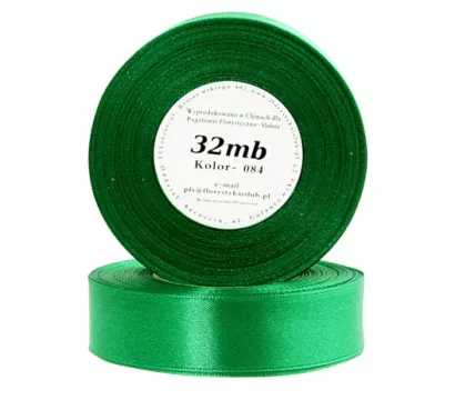 Wstążka Satynowa 25mm/32m Zielona Trawa