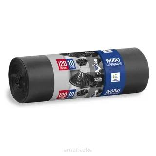 WORKI NA ŚMIECI SUPERMOCNE 120L 10SZT CZAR. ANNA ZARADNA