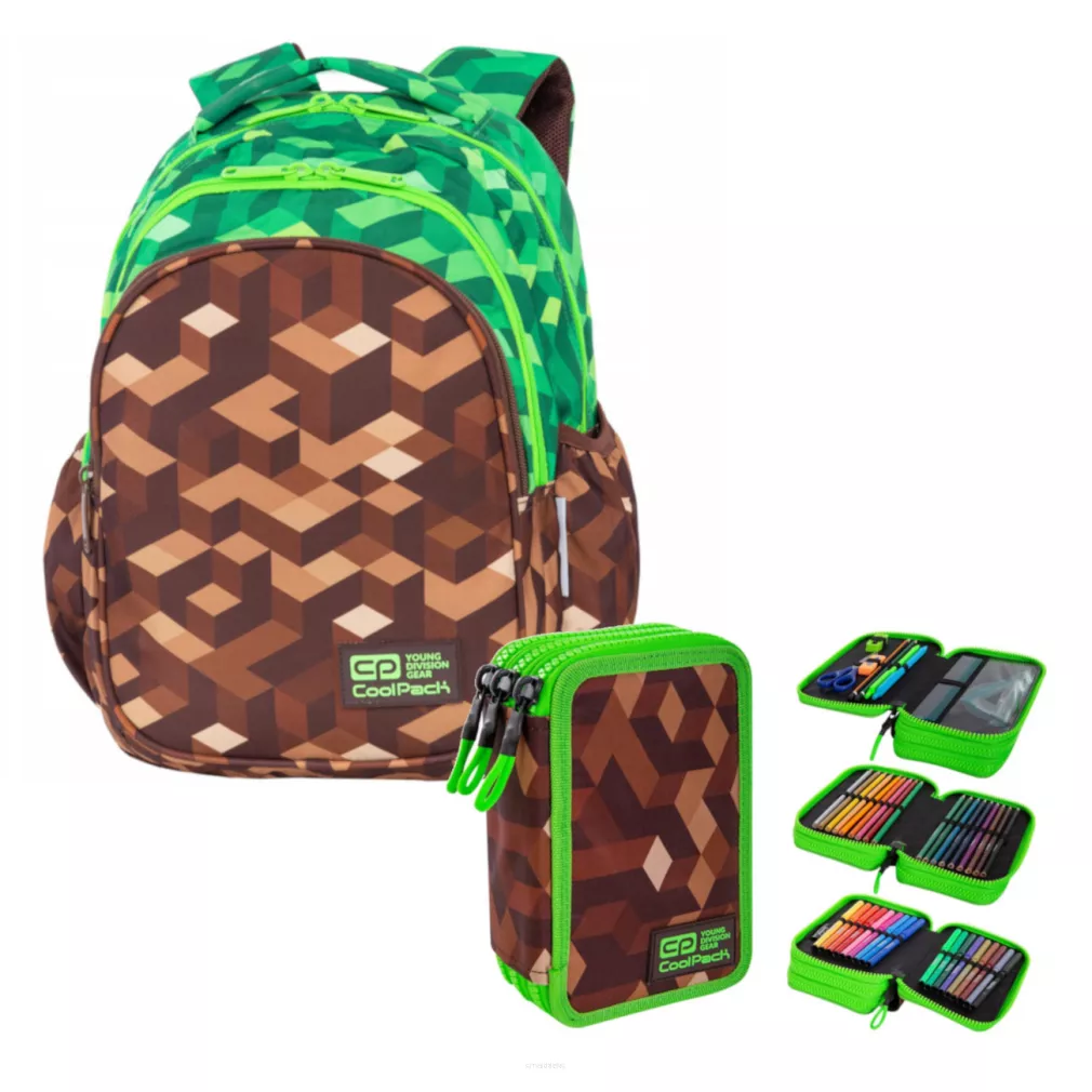 Zestaw Plecak CoolPack Jerry City Jungle z Piórnikiem Trzyczęściowym