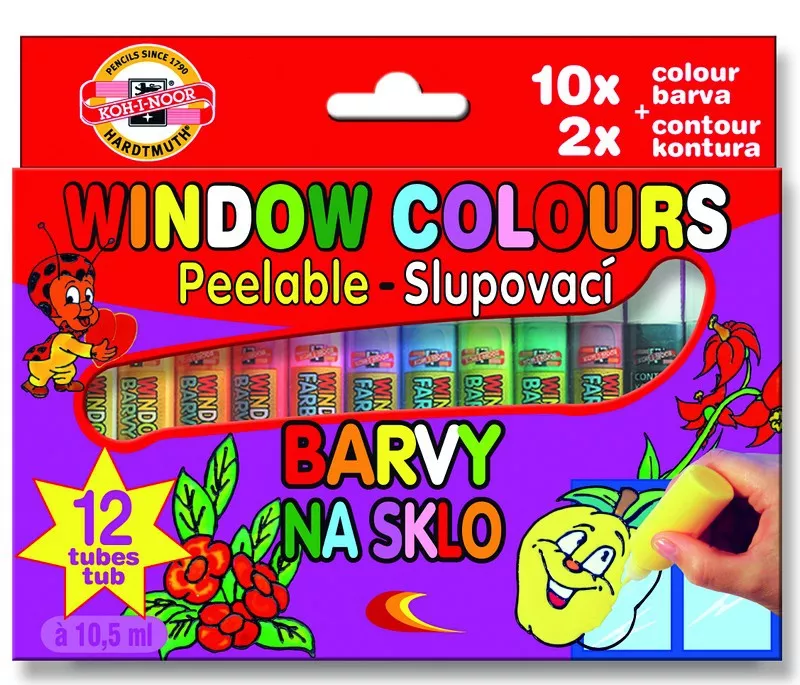 Farby witrażowe KOH I NOOR 10 SZT 2 KONTURY