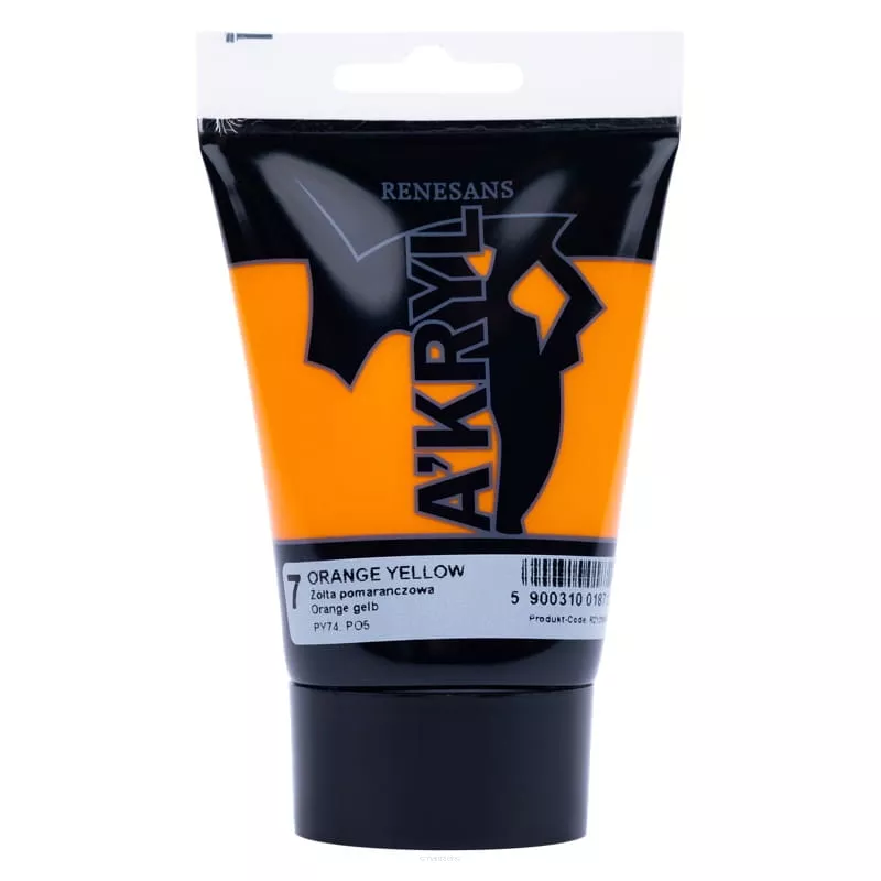 Farba Akrylowa Renesans 100ml 7 Żółta Pomarańczowa