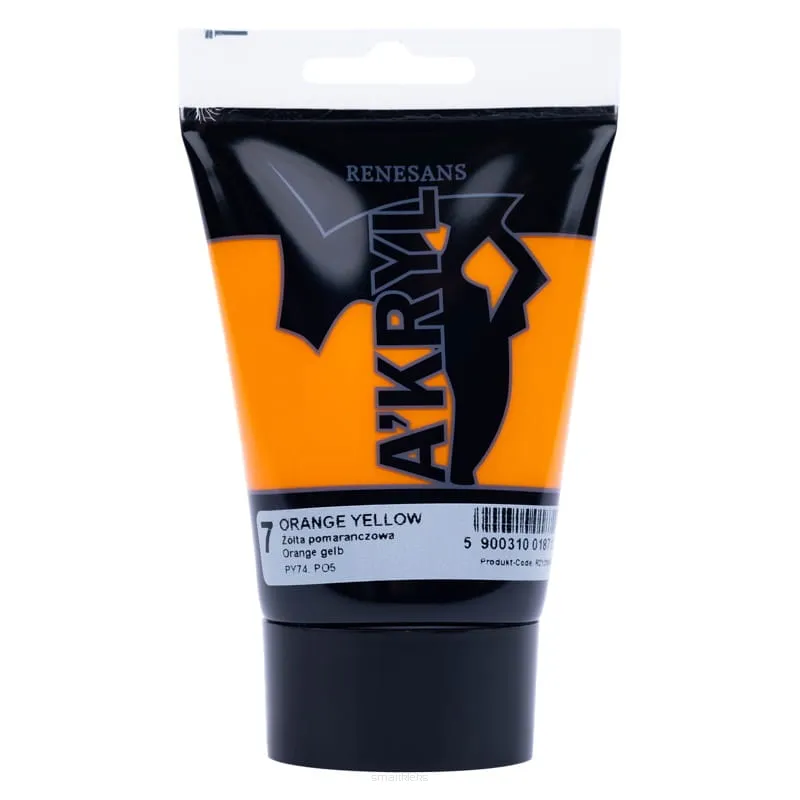 Farba Akrylowa Renesans 100ml 7 Żółta Pomarańczowa