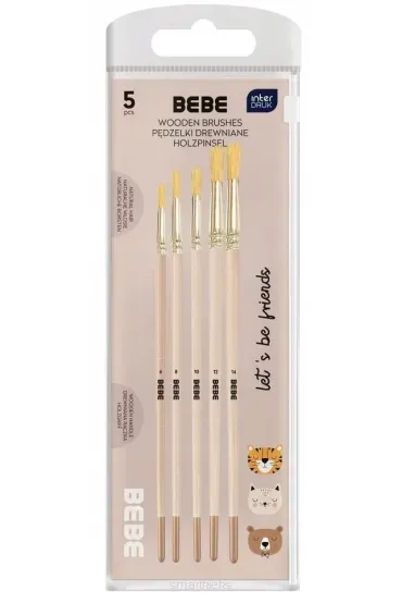 Interdruk Pędzelki drewniane Bebe Friends 5 szt.