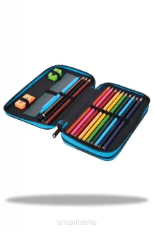 Coolpack, Piórnik podwójny z wyposażeniem Jumper 2 - Game Over Gradient Blue