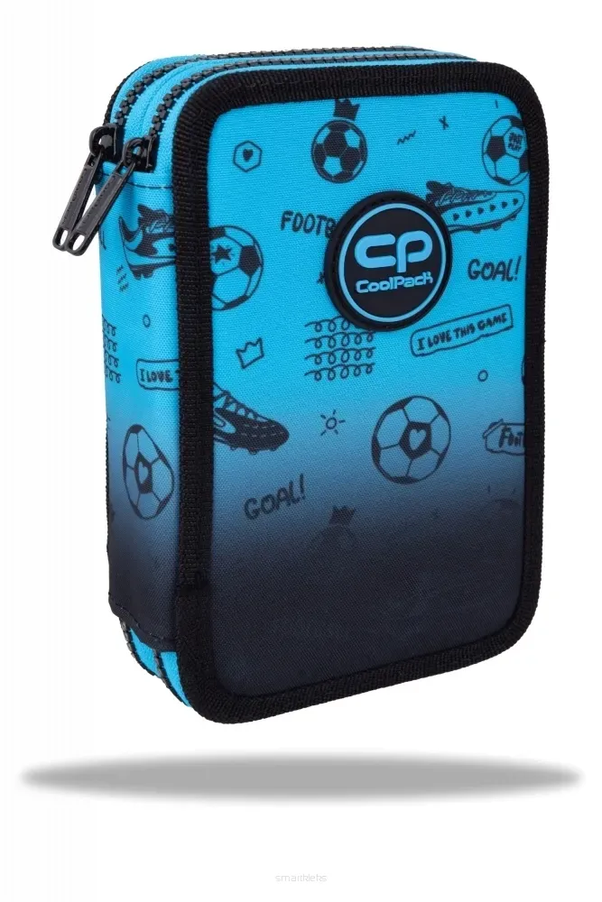 Coolpack, Piórnik podwójny z wyposażeniem Jumper 2 - Game Over Gradient Blue