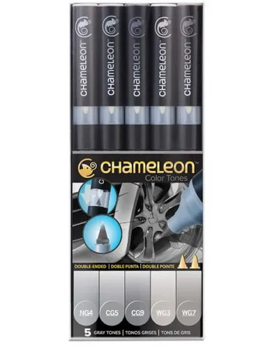 Komplet Markerów Chameleon 5 kolorów Grey Tones Set