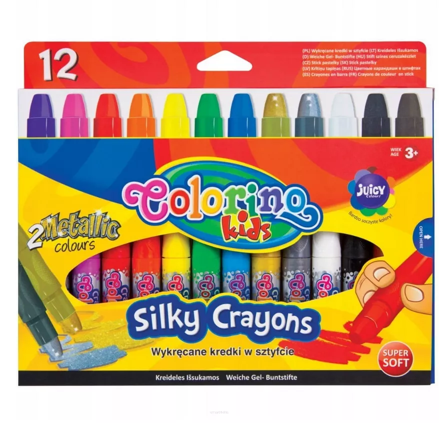 Wykręcane Kredki w Sztyfcie Colorino 12szt