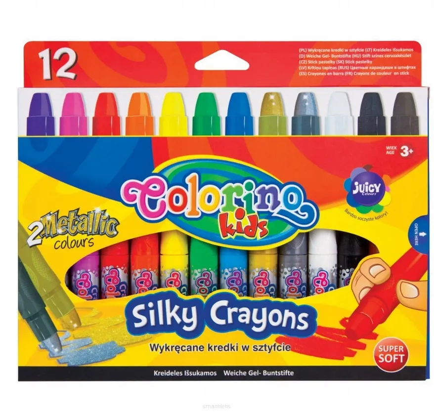 Wykręcane Kredki w Sztyfcie Colorino 12szt