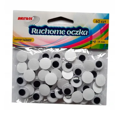 Ruchome Oczka Samoprzylepne 14mm 60szt Brewis