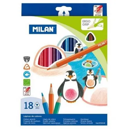 Kredki Ołówkowe Trójkątne Milan 18 szt.