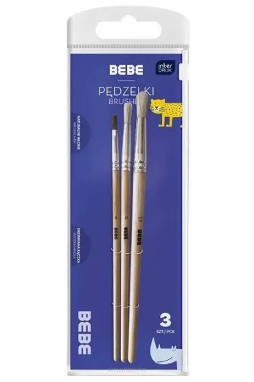 Interdruk Pędzelki drewniane BB Kids 3 szt.