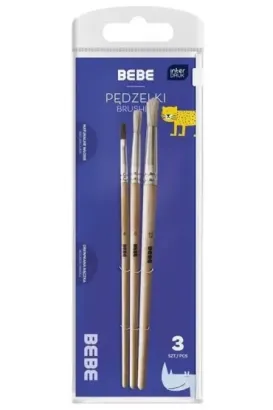 Interdruk Pędzelki drewniane BB Kids 3 szt.