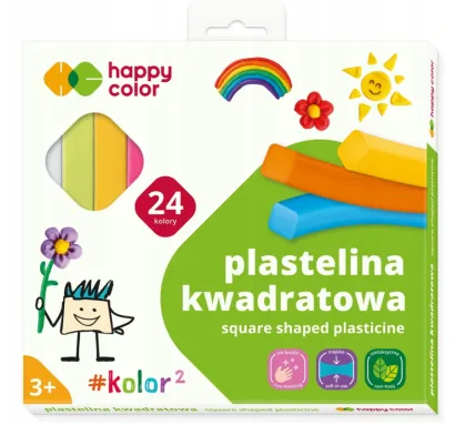 Plastelina Kwadratowa Happy Color 24kol.