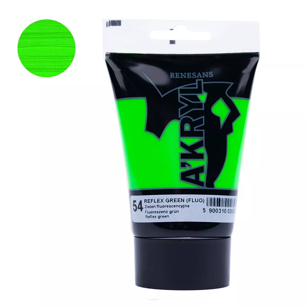 Farba Akrylowa Renesans 100ml 54 Zieleń Fluorescencyjna