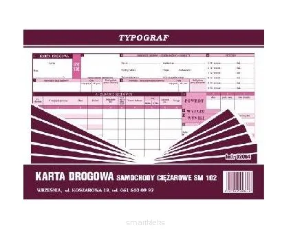 Karta Drogowa Samochody Ciężarowe SM 102 