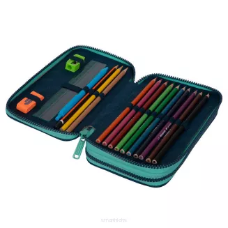 Piórnik Dwukomorowy Z Wyposażeniem Jumper 2 Gradient Blue Lagoon SmartKleks.pl