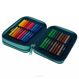Piórnik Dwukomorowy Z Wyposażeniem Jumper 2 Gradient Blue Lagoon SmartKleks.pl