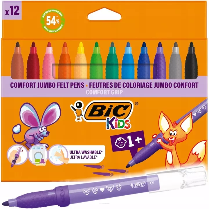 Mazaki BIC Kids Comfort Jumbo 12 kolorów 1+