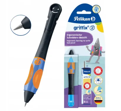 Ołówek Dla Praworęcznych Pelikan Griffix 2 Neon Black