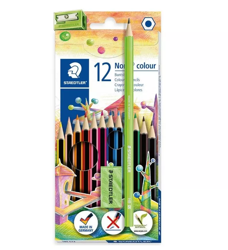 Kredki ołówkowe Staedtler Noris Colour 12 kolorów + Ołówek + Temperówka