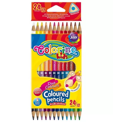 Kredki Ołówkowe Trójkątne Colorino Dwustronne 12 sztuk/24 kolory