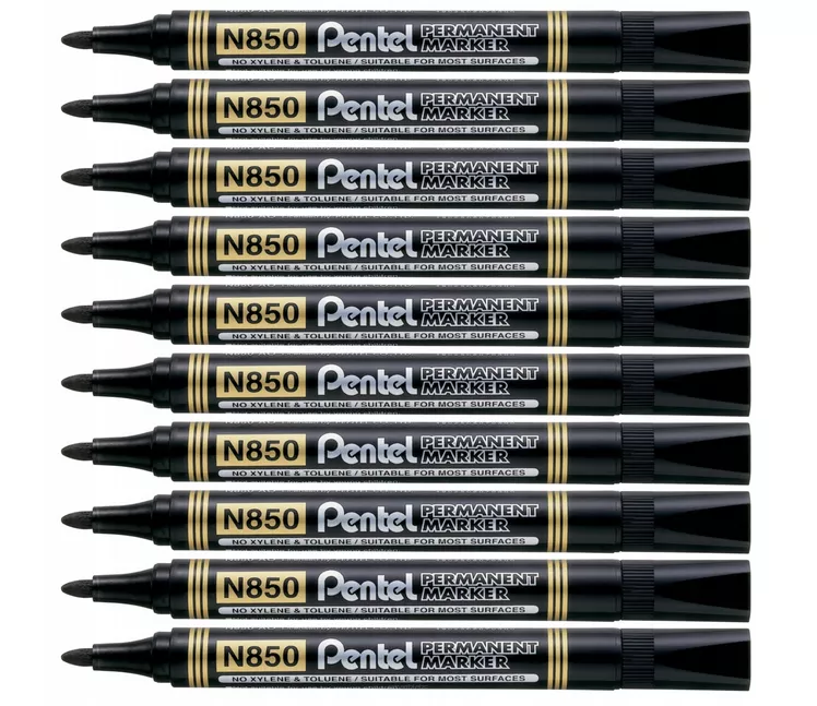 10 x MARKER PERMANENTNY PENTEL N850 OKRĄGŁY CZARNY smartkleks.pl