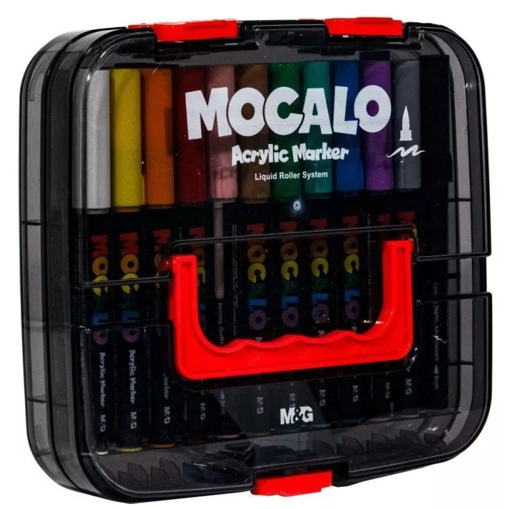 MARKER AKRYLOWY PĘDZELKOWY 24 KOLORÓW M&G