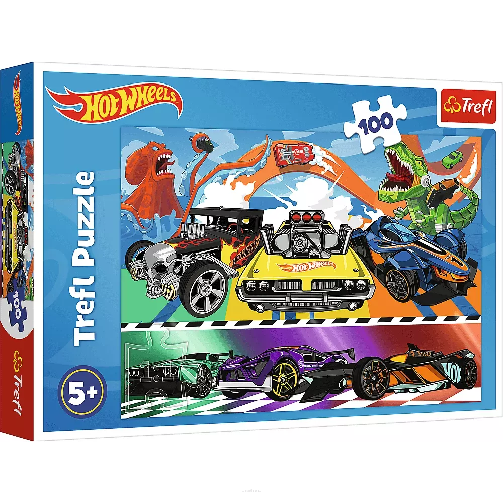 Puzzle Trefl 100 Elementów Hot Wheels Pędzące Samochody  SmartKleks.pl