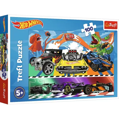 Puzzle Trefl 100 Elementów Hot Wheels Pędzące Samochody