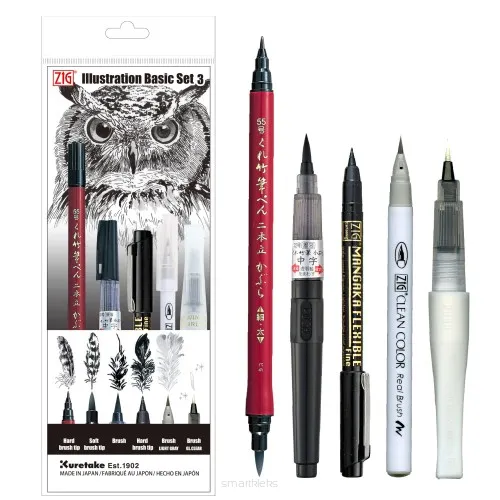 KURETAKE ZESTAW INKTOBER 5szt ZIG ILLUSTRATION BASIC SET3