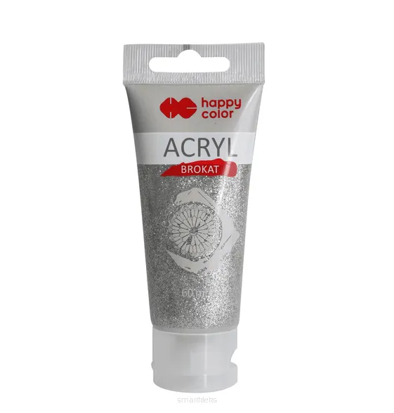Brokat Akrylowy Srebrny Happy Collor 60 ml