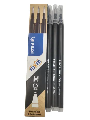Zestaw 3x Wkładów Pilot Frixion Ball czarny 0,7 mm
