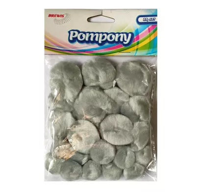 Pompony Szare 24szt. Brewis