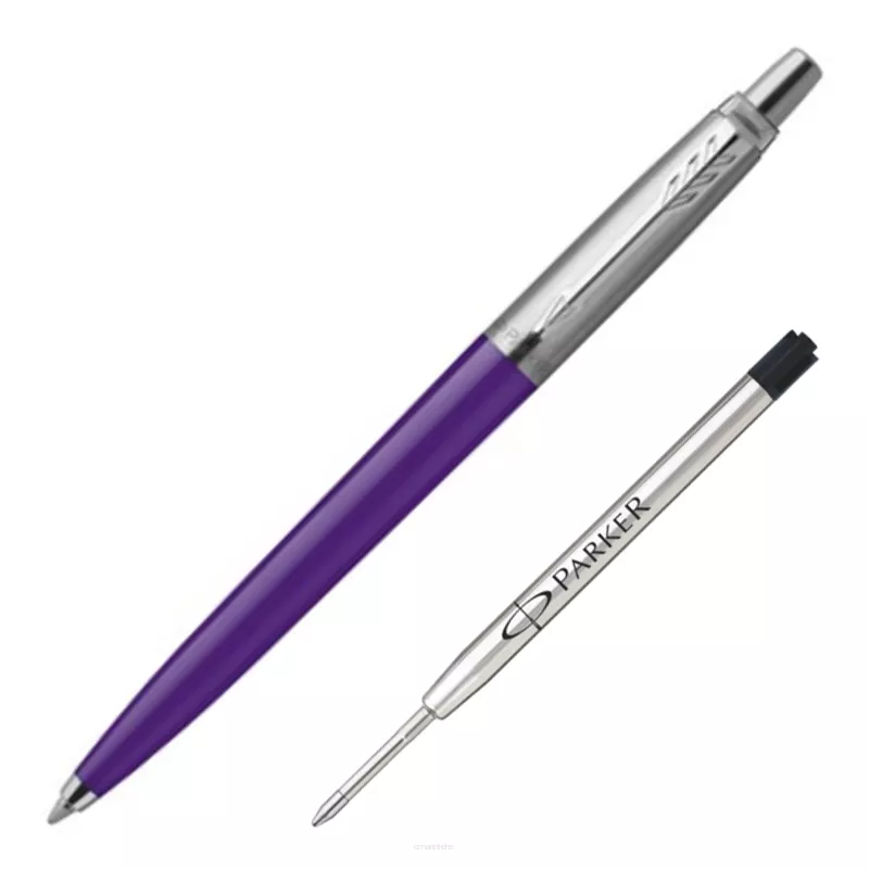 Długopis Parker Jotter Fioletowy Wkład Czarny i Niebieski