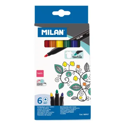 Markery Flamastry Do Ubrań Milan 6 Kolorów